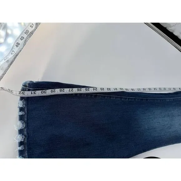 Mica Los Angeles Dark Denim Mid Rise Flared Jeans Blue Size 28 - Picture 9 of 9